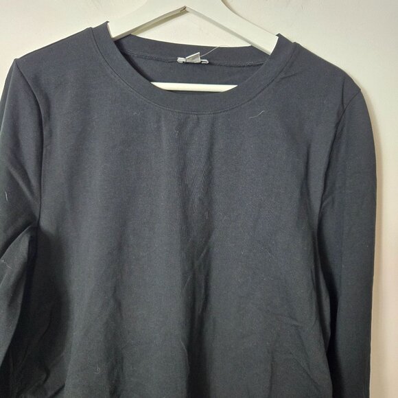 J. Crew NWT Maternity Size XL Long-Sleeve Crewneck Black Shirt Stretchy - Picture 3 of 12